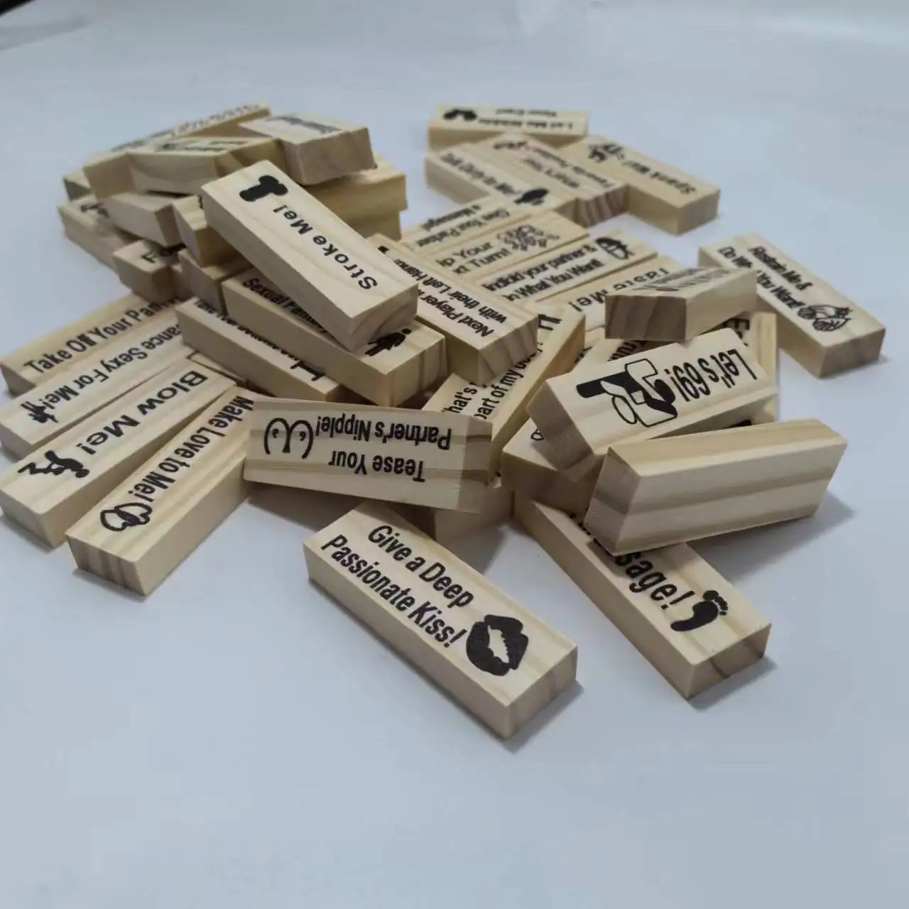 Sex Block Game For Adults Sex Toys Valentine Tumbling Tower Stacking Games Wooden Block For Couples Erotica Party SM 48Pcs Sex Party Toys Erotic Sex Toy Sex Card Game Stacking Blocks Game