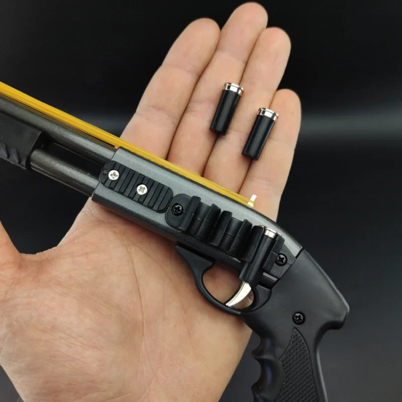 Mini Alloy Rubber Band Gun Toys Kids Children Sprayer 8 Bursts Toy Rifle Guns Miniature Pistol Model Ornaments Gifts for Boys 4