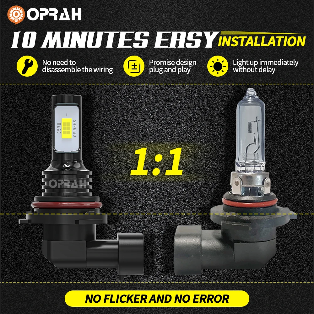 Super Bright led H7 H1 H3 H11 9005/HB3 9006/HB4 LED Fog Light 880 881 H27 For Car FOG Lamp Headlight DRL 3570 CANBUS H4 12V 2pcs