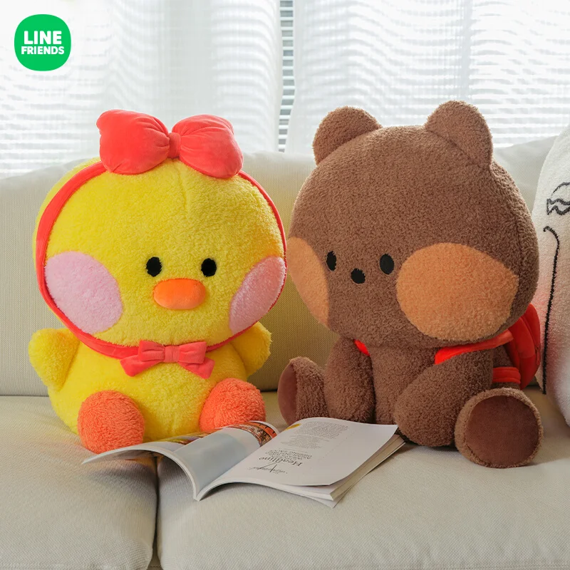 

Line Friends Original Anime Brown Bear Sally 45Cm Large Plush Doll Kawaii Cute Animals Soft Stuffed Sitting Pillow New Year Gift