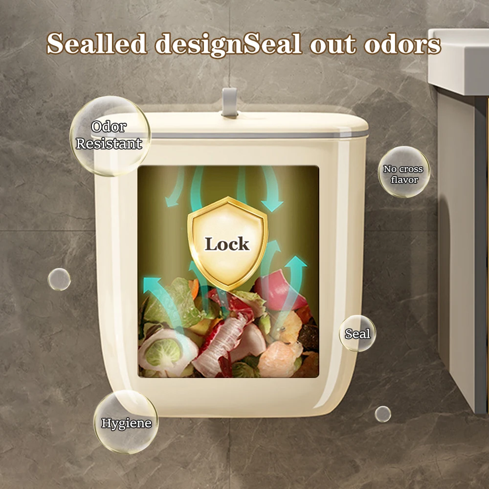 Composteur De Cuisine Poubelle Poubelle Murale Avec Couvercle Bureau