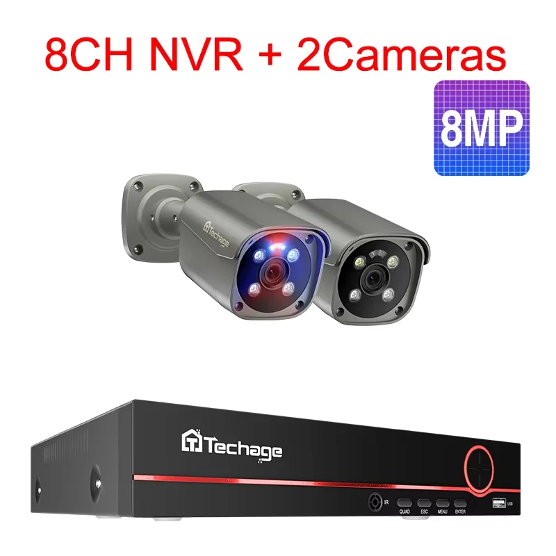 8CH 2Pcs 8MP Camera
