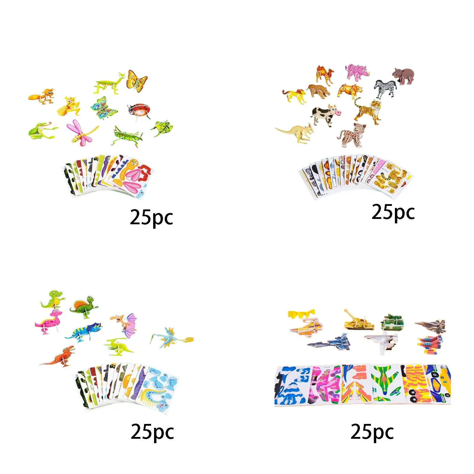 

3D Cartoon Puzzles Early Development Preschool Creative Ages 3+ Kids Toy