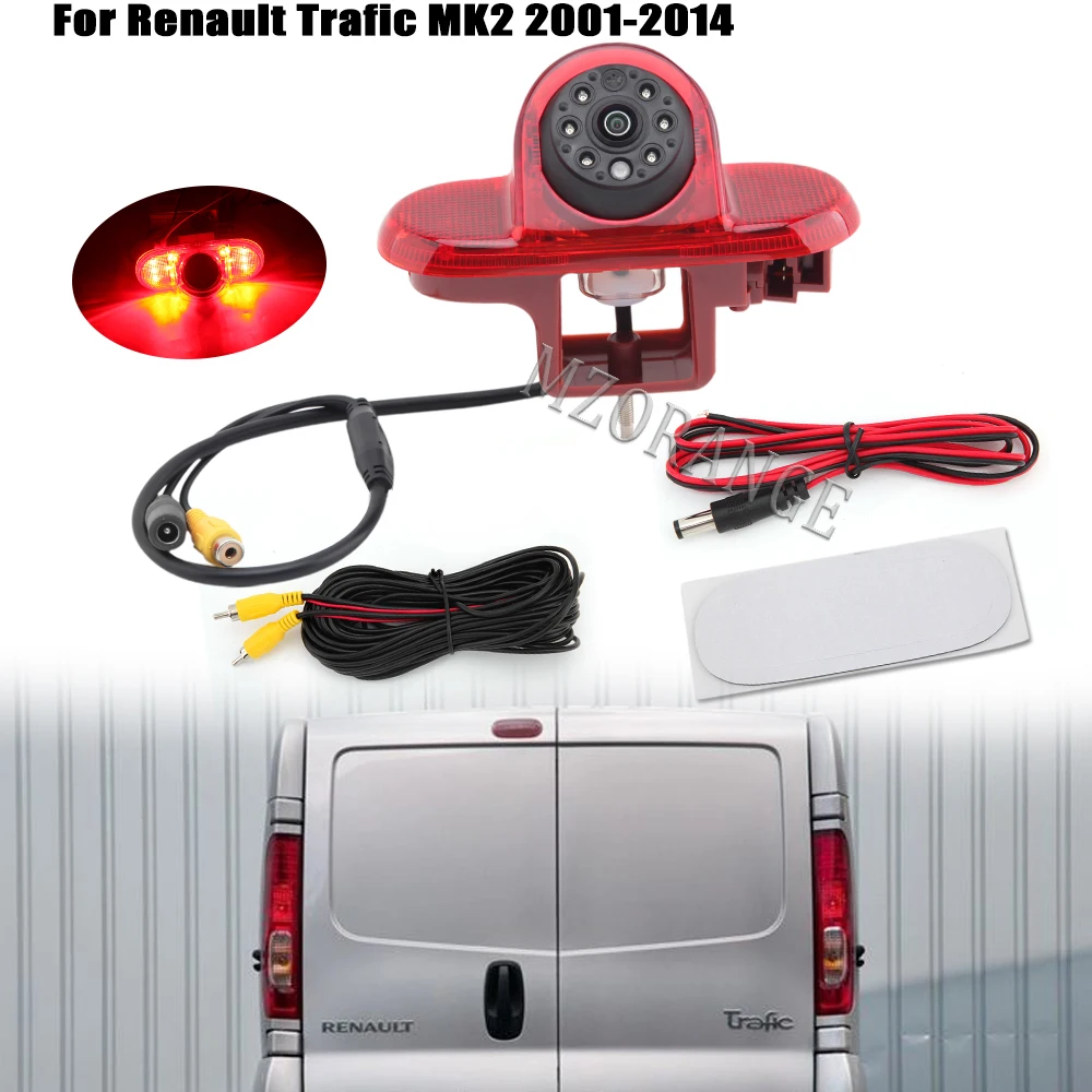 Telecamera di retromarcia con luce freno e kit monitor per Renault Traffic (2014-attuale) telecamera posteriore Opel/Vauxhall Vivaro Parking Reverse Backup Camera (4,3 n. 12 staffa