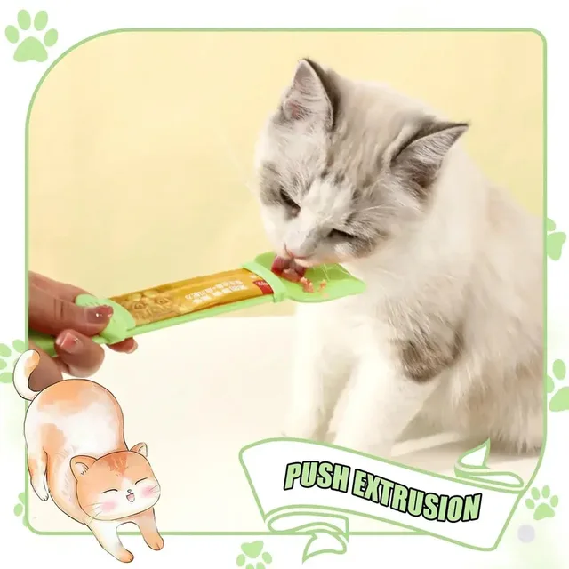 Cat Strip Squeeze Spoon Cat Strip Feeder Cat Wet Treats Dispense Spoon Cat Pet Food Spoon Feeding Multi Functional Pet Spoons 6