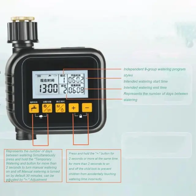 Digital Irrigation Control with Display - Irrigation Computer Water Timer - Irrigation Control - Irrigation System - Automatic 6