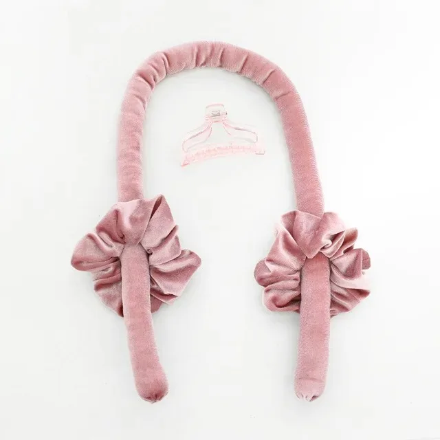 Heatless Curling Rod Headband No Heat Silk Ribbon with Hair Claw Clip Lazy Natural Soft Wave DIY Hair Rollers Styling Tool