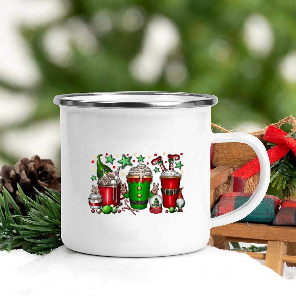 Trinkbecher, aber erster heißer Kakao-Druck, Emaille, Kaffee, Wein, Tassen, Dessert, heißer Kakao, Schokoladenbecher, Kuchenbecher, Griff, Trinkgeschirr, Weihnachtsgeschenk – Detail 13