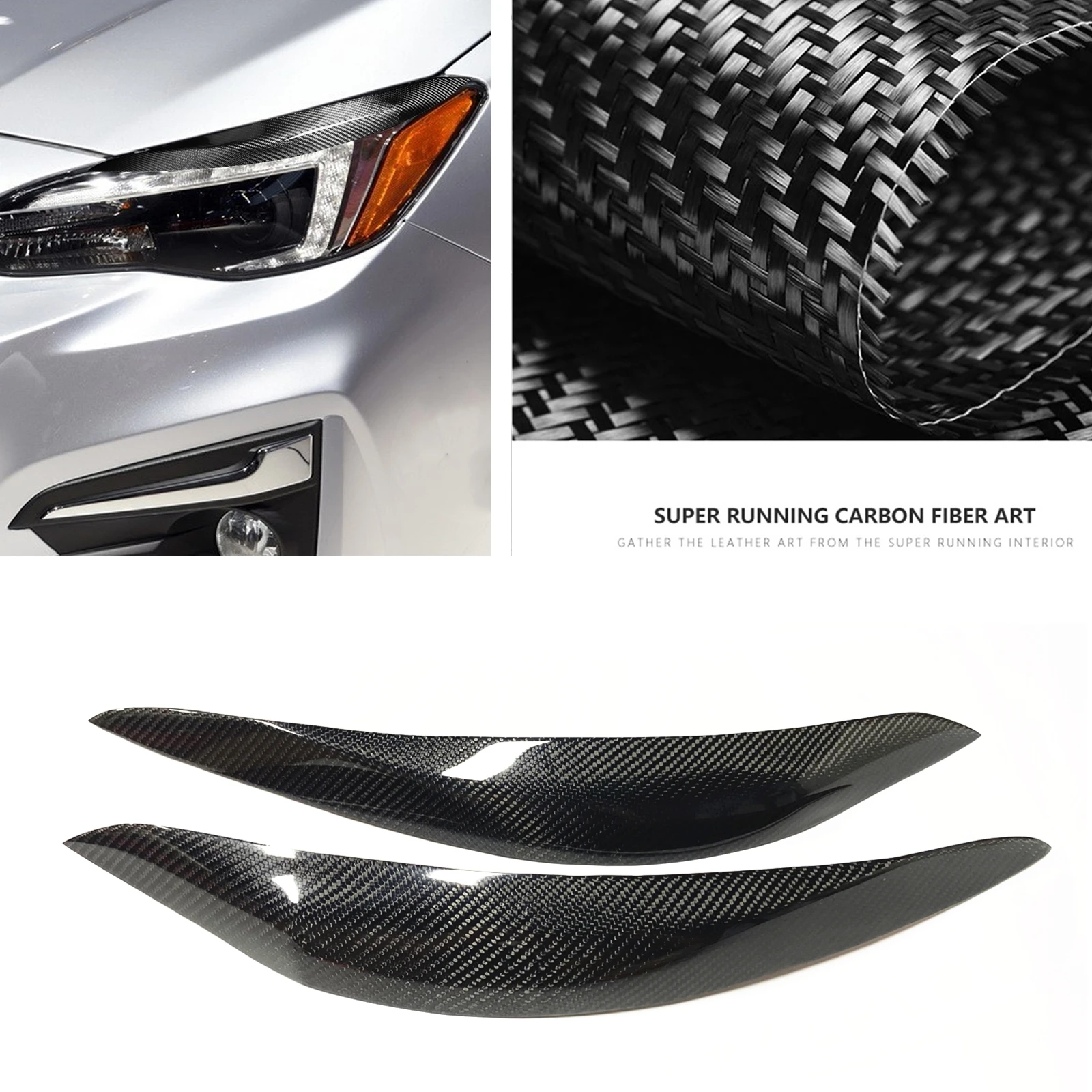 

Headlight Eyebrow Trim For Subaru Impreza WRX STI 2015-2020 Front Head Light Cover Lamp Brow Carbon Fiber Headlamp Eyelid Lid