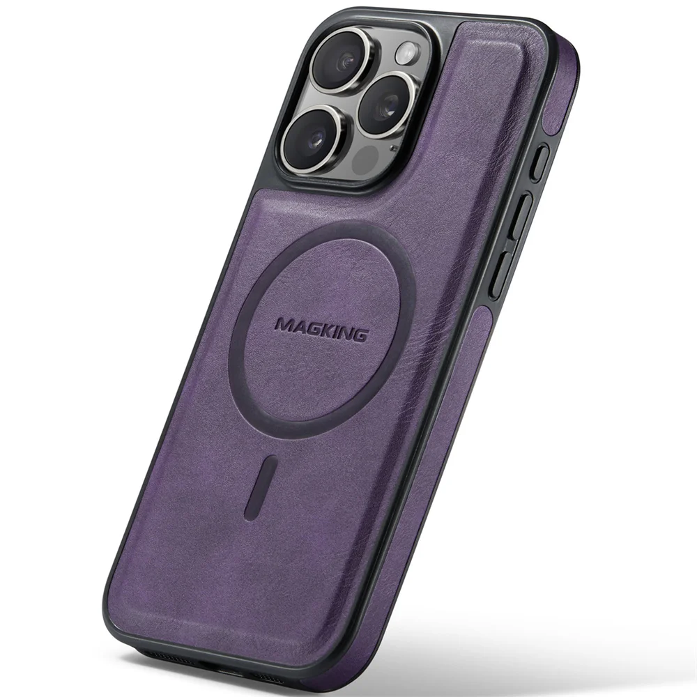 1PC Premium Magnetic PU Leather Case iPhone 17e 16 15 14 13 12 ProMax 17 Pro Max Shockproof Cover