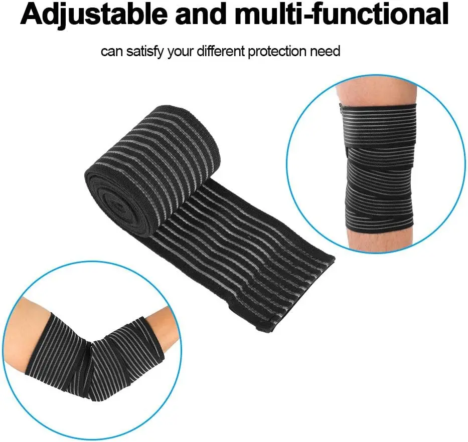 Extra Long Elastic Knee Wrap Compression Bandage Brace Support for Legs Stabilising Ligaments Squat Basketball Running 1PC knee support