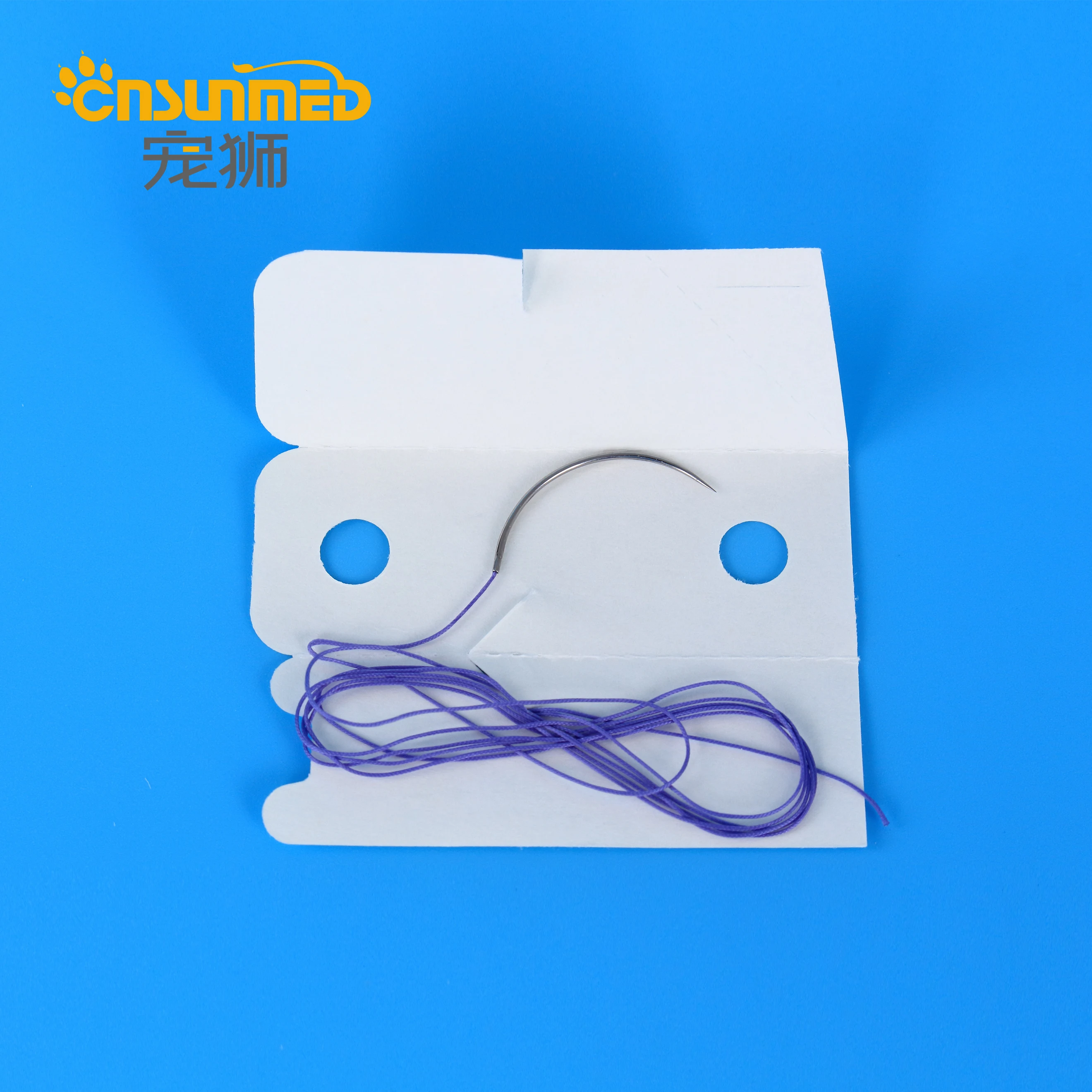 12pcs/Box veterinary sutures with needle 90cm polyglycolic acid PGA sterile for animal pet use