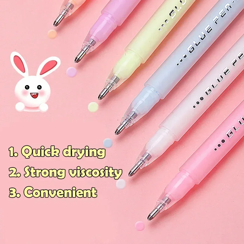 빠른 건조 도트 접착제 펜, DIY 핸드북 분배 펜, 컬러 데코 문구, 학교 용품