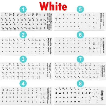 ملصقات لوحة المفاتيح مقاومة للاهتراء ، الإسبانية ، الإنجليزية ، الروسية ، الألمانية ، العربية ، الإيطالية ، اليابانية استبدال الحروف للكمبيوتر المحمول 2