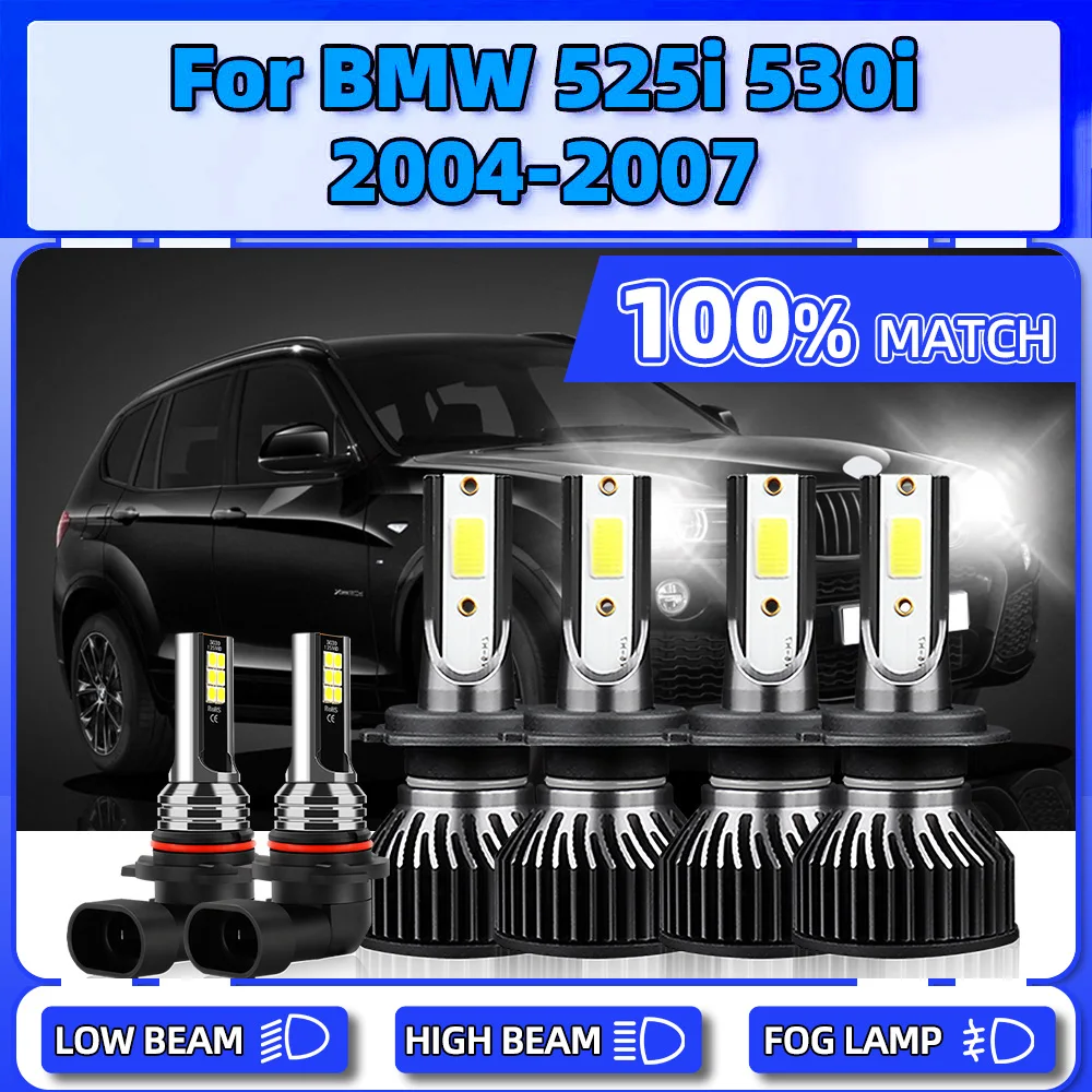 

High Power LED Headlight Bulbs 60000LM Super Bright Car Lamps 12V Plug And Play Fog Lights For BMW 525i 530i 2004 2005 2006 2007