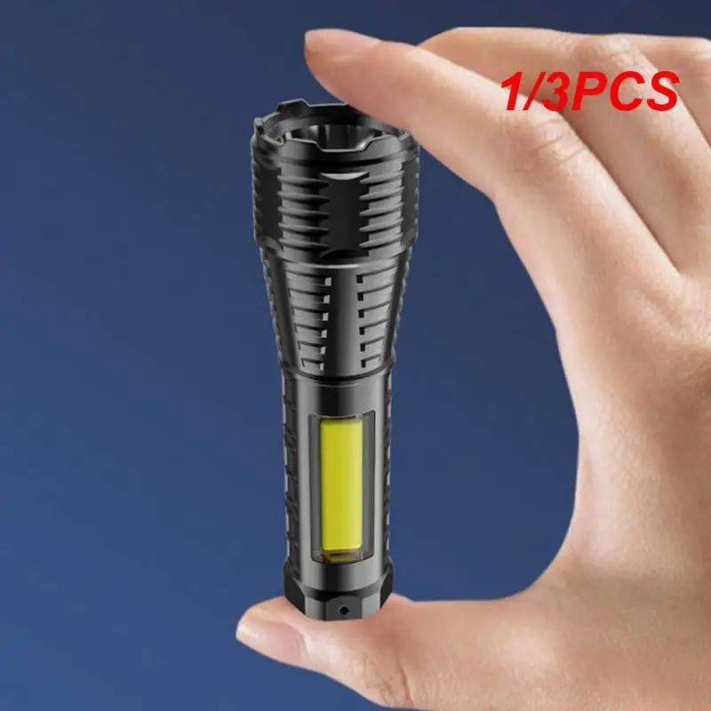 

1/3PCS Portable Mini LED Flashlight 3 Modes USB Rechargeable Zoom Strong Light Outdoor Camping COB Lamp Waterproof