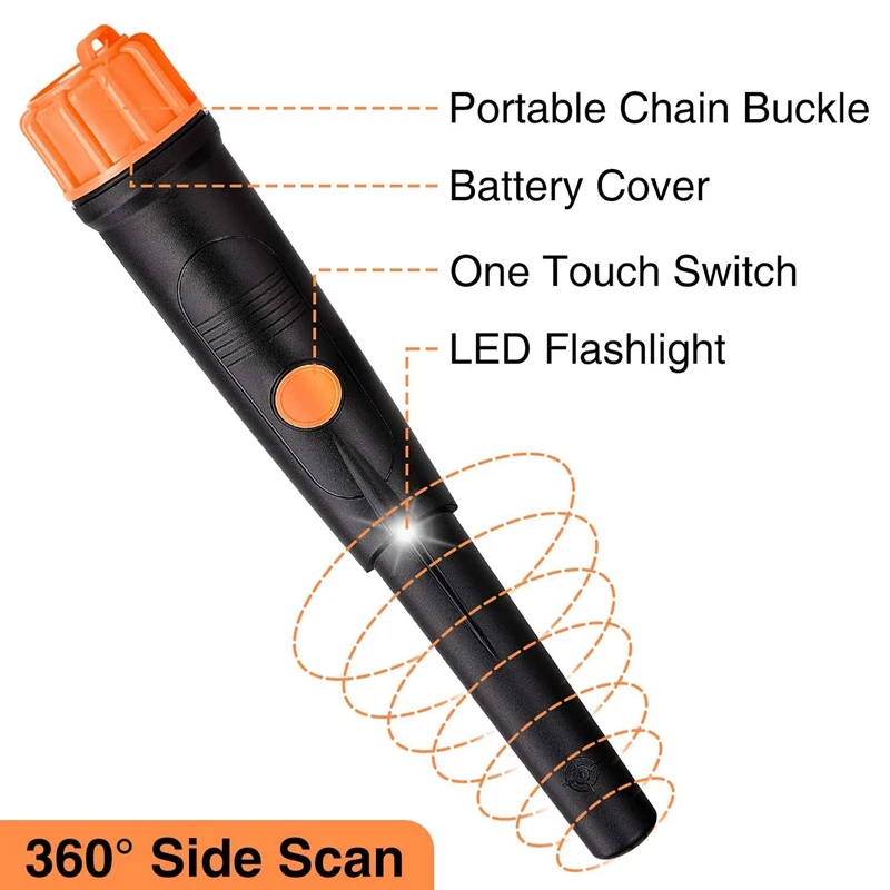 MD 720 Handheld Metal Detector 360 Search Portable IP68 Waterproof Metal Detector Rod For Underground Treasure