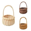 Waterproof Woven Flower Basket Storage Basket with Handle Handmade Multi-functional Perfect Gifts Rattan for Home Wedding Decor 5