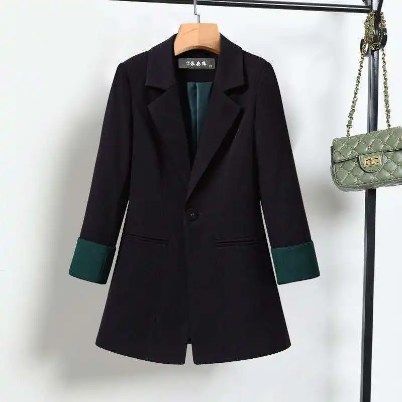Spring 2023 New Women Vintage  Design  British Style Casual khaki Suit Coat  jacket women  blazer feminino
