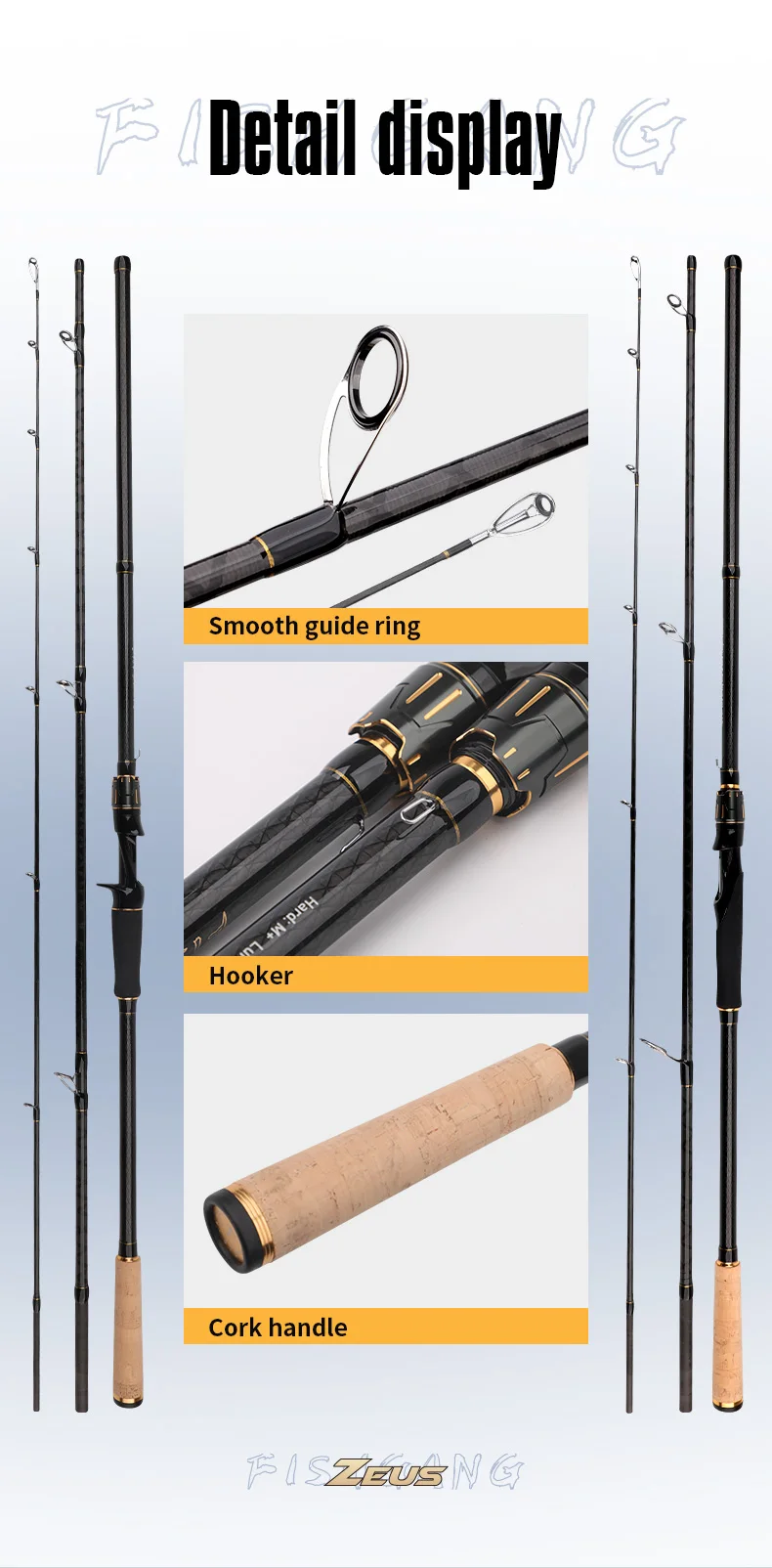 Rollfish Shore Jigging Angelrute Langstrecken-Wurf rute Cross Carbon Surf Casting Spinn rute 3 Abschnitte 2,88-3,3 m – Detail 9