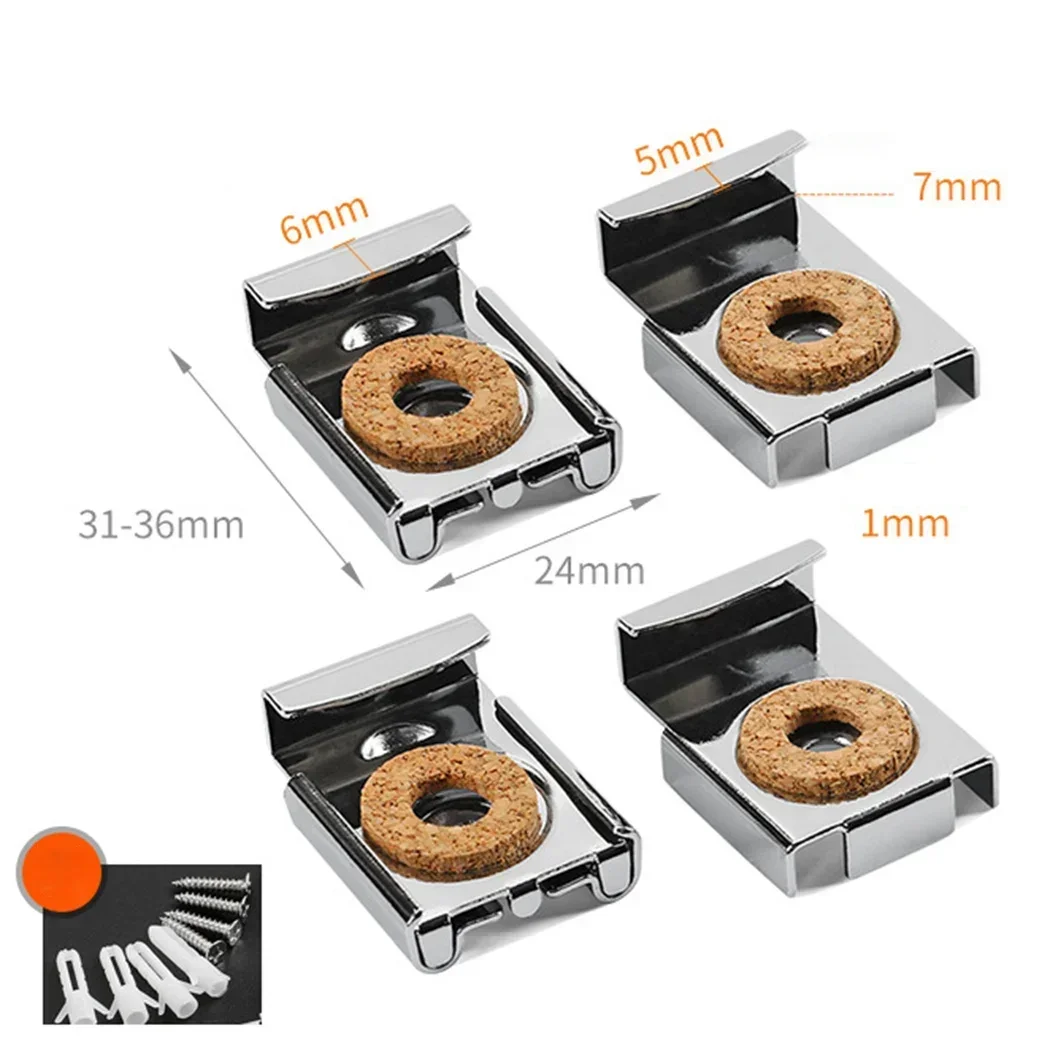 Frameless Bathroom Mirror Glass Wall Mounting Fixing Kit Hardware-With Screws Shelf Support Brackets Holder Support Mirror Acces