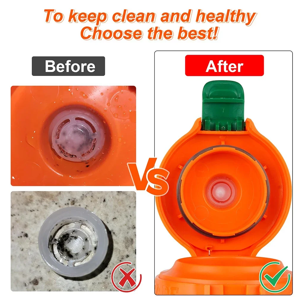 6 Pack Dispensing Valves Silicone Valve and Plastic Insert with Screwdriver Silicone Valve Fit for Gatorade Gx Water Bottle