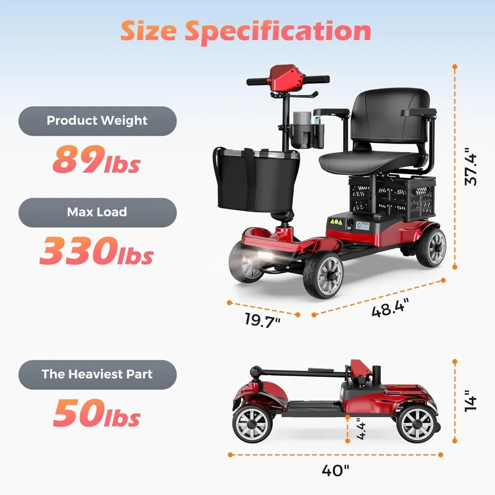 Mobility scooter in trunk or storage
