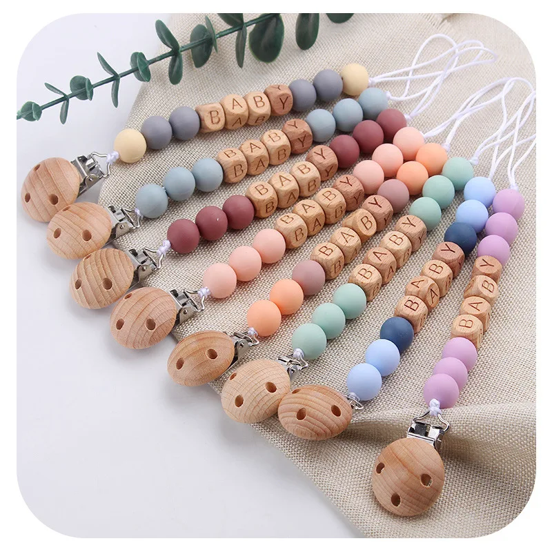 Baby Pacifier Clips Personalized Name Teethers Toys Dummy Nipples Holder Clip Chain Babies Accessories Newborn Gifts Custom