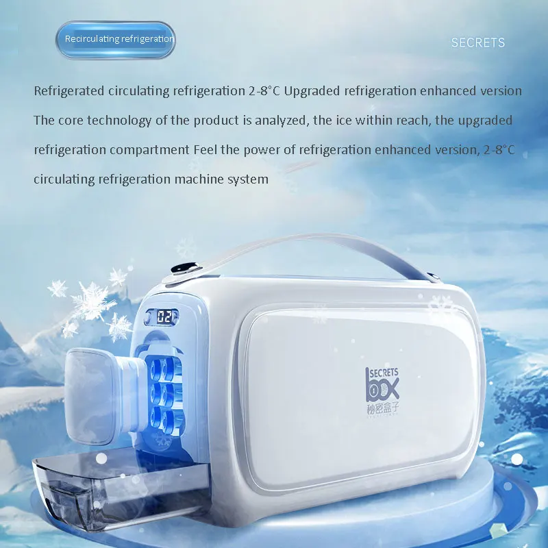 Insulin Cooler Portable Medicine Rechargeable Battery Carry-on Home Car Mini Drug Fridge Diabetes Insuin Bag Reffer Medical Case Portable Refrigerator Medicine Refrigerator
