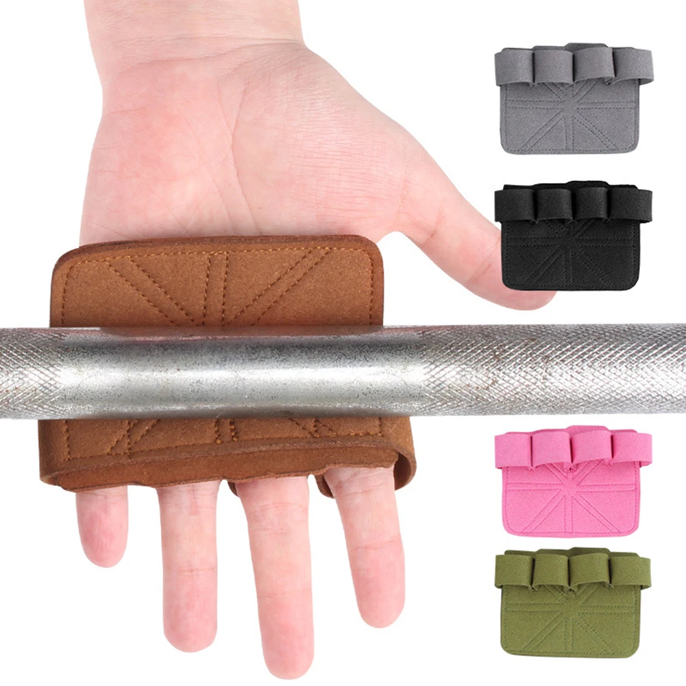 Anti Skid Leather Weight Lifting Hand Guard Gloves Dumbbell Pull Up
