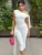 White Shorts 2 Piece-Set Female See-Through Slim Pleated Fashion Cropped Top And High Waist Shorts Sets Women's Outfits