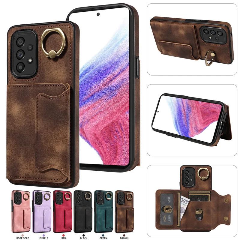 

Leather Wallet Case For Samsung galaxy S21 23FE S22 23 24plus Ultra A12 13 14 15 52 72 32 22 33 53 735G Pocket Bag Wallet Cover