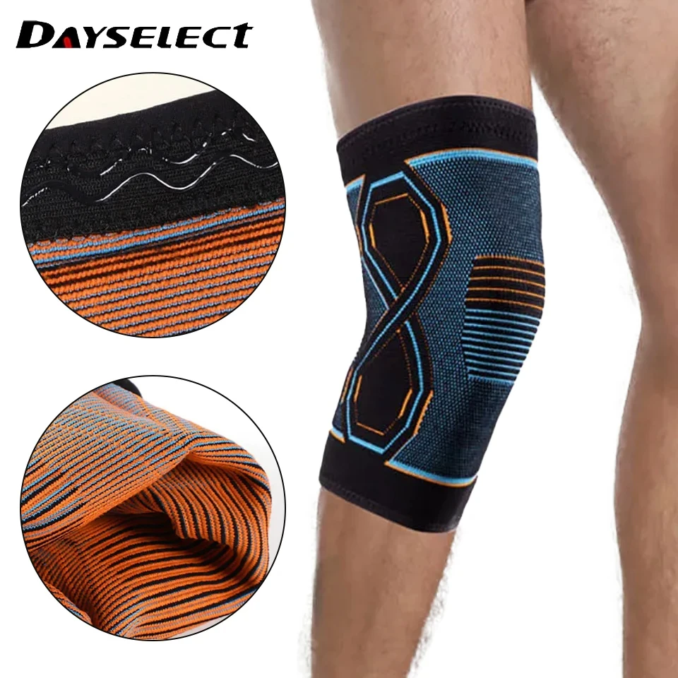Knitted Knee Pads Compression Sleeves Joint Pain Arthritis Relief Running Fitness Elastic Wrap Brace Knee Pads Men Women 1PCS, knee pad