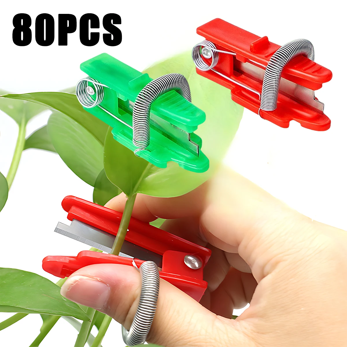 80Pcs Vegetable Planting Thumb Sleeve Picker Trimming Branches and Leaves Small Scissors for Planting Plants To Grow and Cut Off