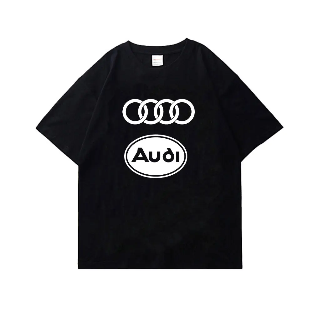 Футболка крутая с машинками Audi для мужчин и женщин, 100% хлопок, повседневный Топ, лидер продаж 2023, футболки с коротким рукавом, летняя одежда для мальчиков и девочек