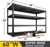 60 "W Garage Shelf 2650LBS Heavy duty Shelf, Adjustable 4-Layer Metal Shelf, 60" W x 24 "D x 60" H 3