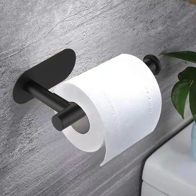 Porte-papier hygiénique en acier inoxydable, cintre pour mouchoirs, support adhésif pour papier toilette, porte-serviettes en papier, accessoire de salle de bains étanche 3