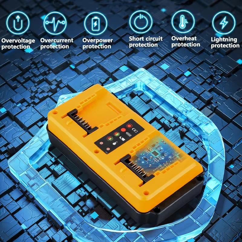 듀얼 포트 충전기 빠른 휴대용 미국/EU/영국/AU 플러그 Dewalt 18V-20V 리튬 배터리 DCB202 DCB204 DCB206 DCB207 DCB203