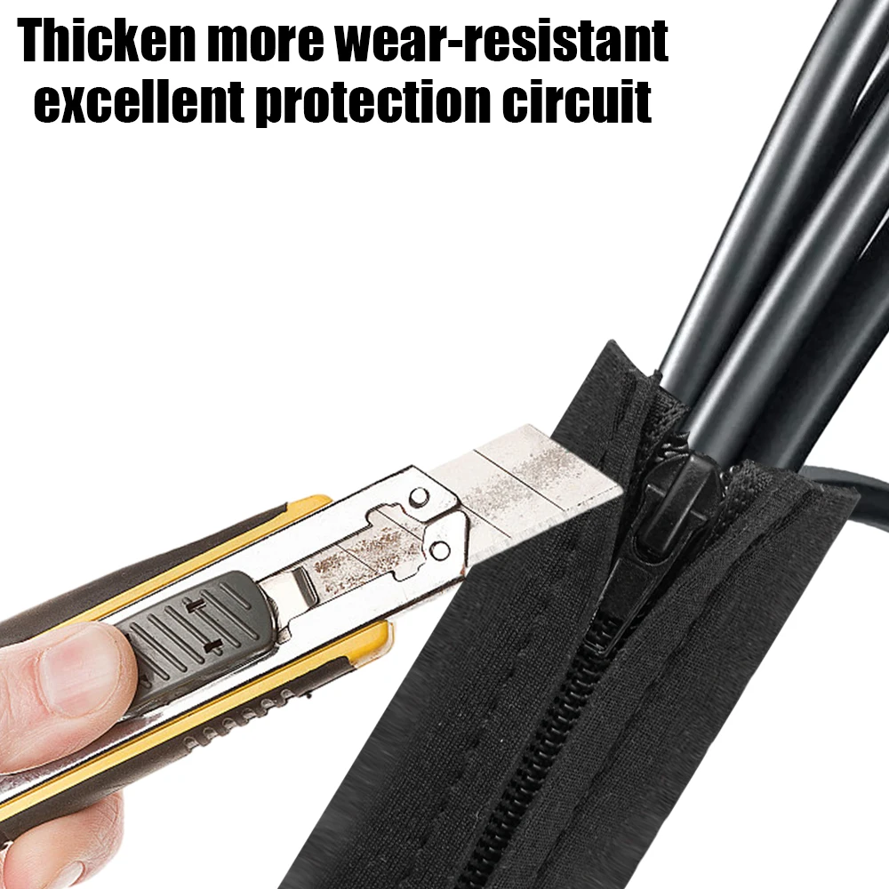 3/1pcs Zipper Cable Sleeve Flexible Wire Cable Management Cable Wire  Protector PC Computer Cable Organizer Cord Wrap Cover - AliExpress