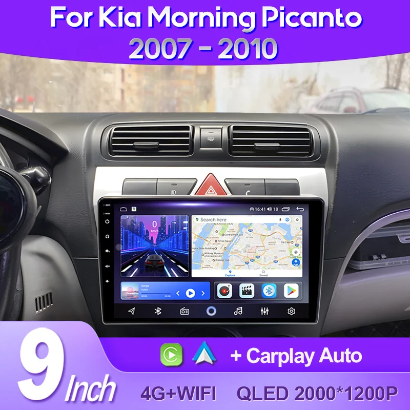 

QSZN For Kia Morning Picanto 2007 - 2010 2K QLED Android 13 Car Radio Multimedia Video Player AI Voice CarPlay 4G GPS Head Unit