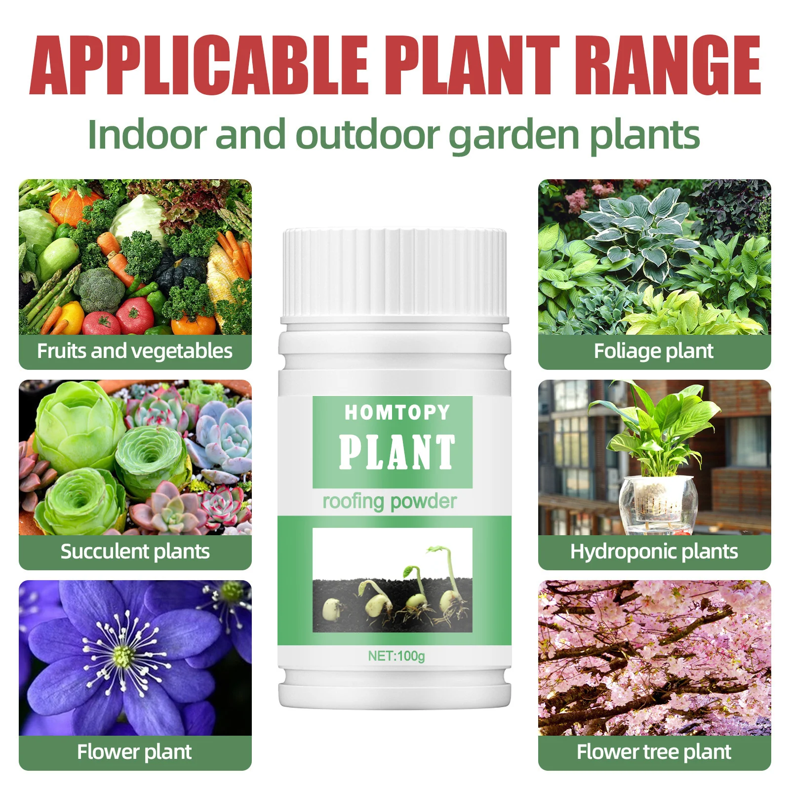 Plant Fertilizing Concentrate Plant Root Stimulator Organic Fertilizer 100g Fast Rooting Powder Rooting Hormones Powder Improve Flowering Cutting Survival Rate Plants Grow Cut Dip Fertilizer