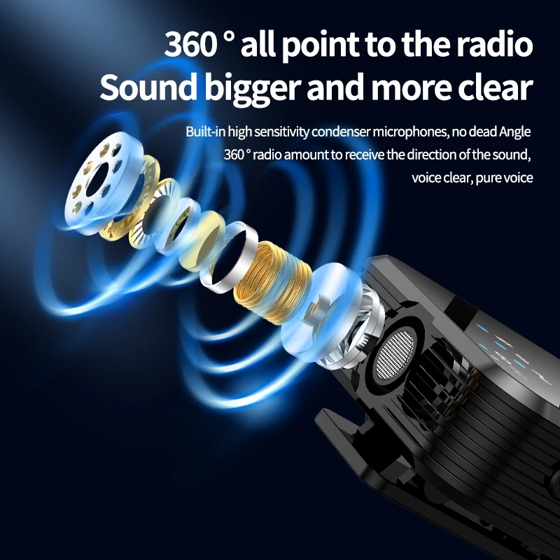 Wireless Noise Canceling Microphone Wireless Noise Canceling Microphone System Portable Collar Clip Interview Camera