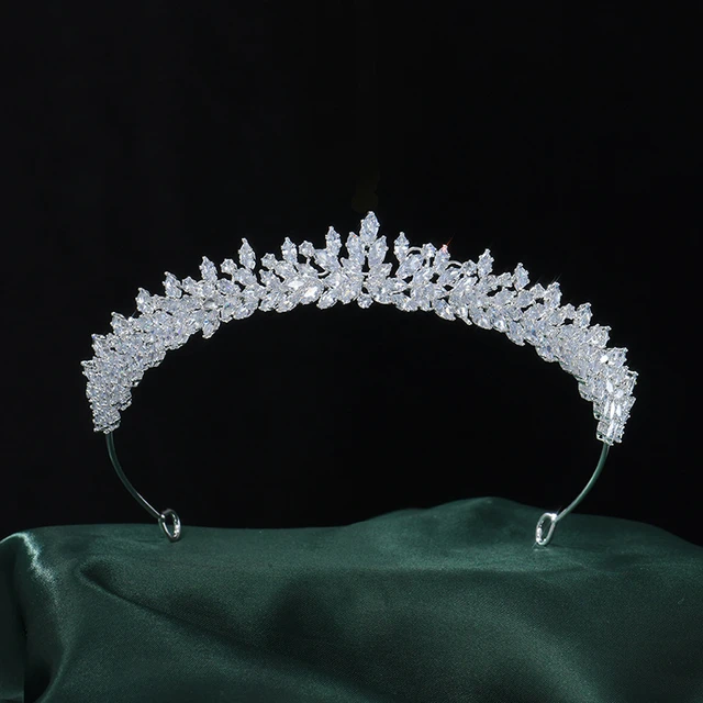 Jewelry Wedding Tiaras Crown Accessories  Cubic Zirconia Hair Accessories  - Silver - Aliexpress