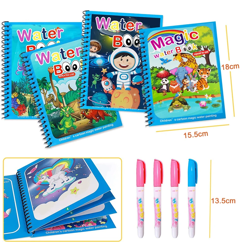 Montessori Toys Magic Water Drawing Book Kids Educational Games Paintings Children Coloring  for Babies from 1 Year to 3 Toys 3