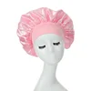 Women Night Sleep Hair Caps Silky Bonnet Satin Double Layer Adjust Head Cover Hat For Curly Springy Hair Styling Accessories 3