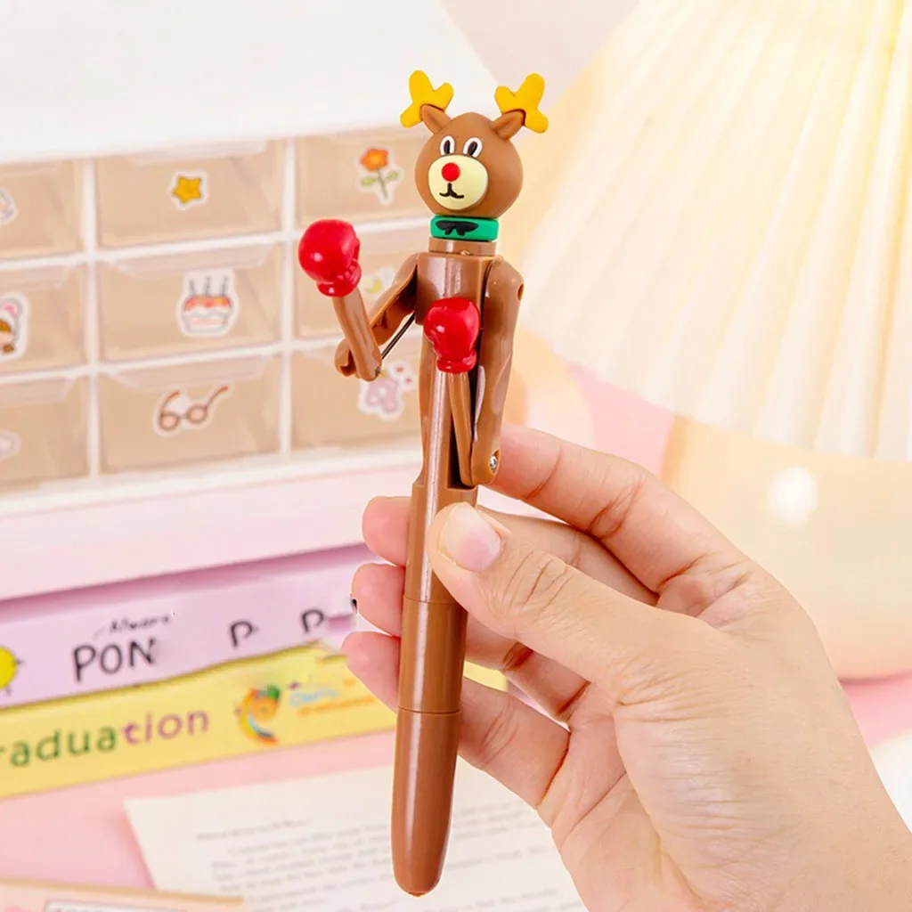 Creative Boxing Ballpoint Pen Funny Pumpkin Monster Santa Cluas Snowman Pen Trick or Treat Happy Halloween Decor Merry Christmas