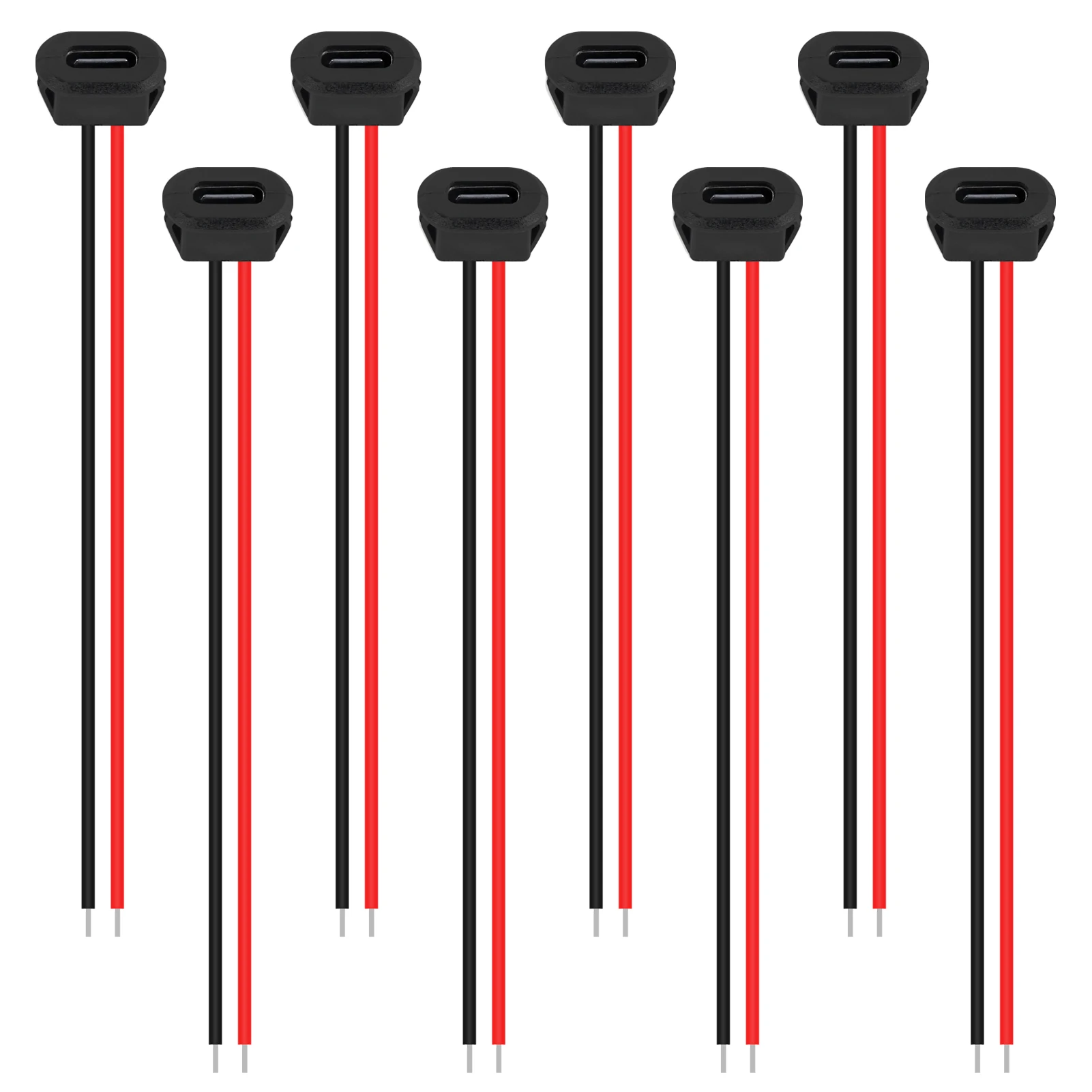USB Type-C Waterproof USB Connector Direct compression female base Female Socket Charging Interface With Welding Wire 10PCS