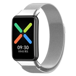 Magnetic Loop Sports Strap - Stainless Steel Smartwatch Replacement Bracelet for OPPO Watch Free (Black Yellow)
