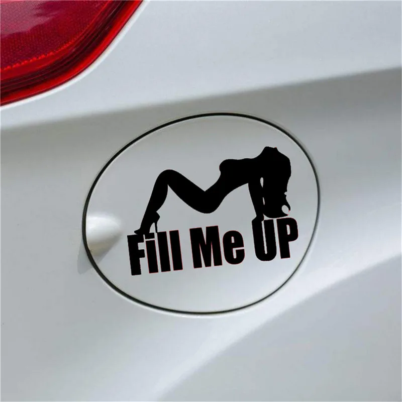 

Funny Sexy Lady Car Stickers Fill Me Up Fuel Tank Cap Sticker Motorcycle Decorations Waterproof Sunscreen Vinyl Decal