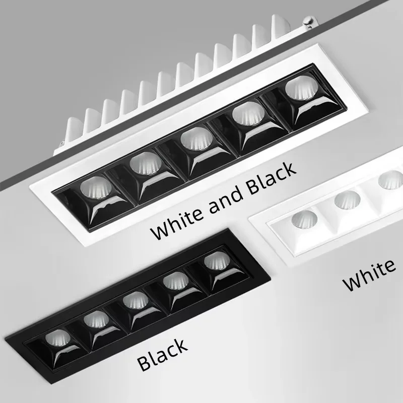 Description Picture 3 of itemDie casting LED Spot light 10W20W30W Dimmable Grille Line lamp Recessed Strip Ceiling lamp COB downlights living room indoor